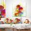 Fleurs de gerbera jaunes et rouges - coussin à imprimé floral-29895937-29895940