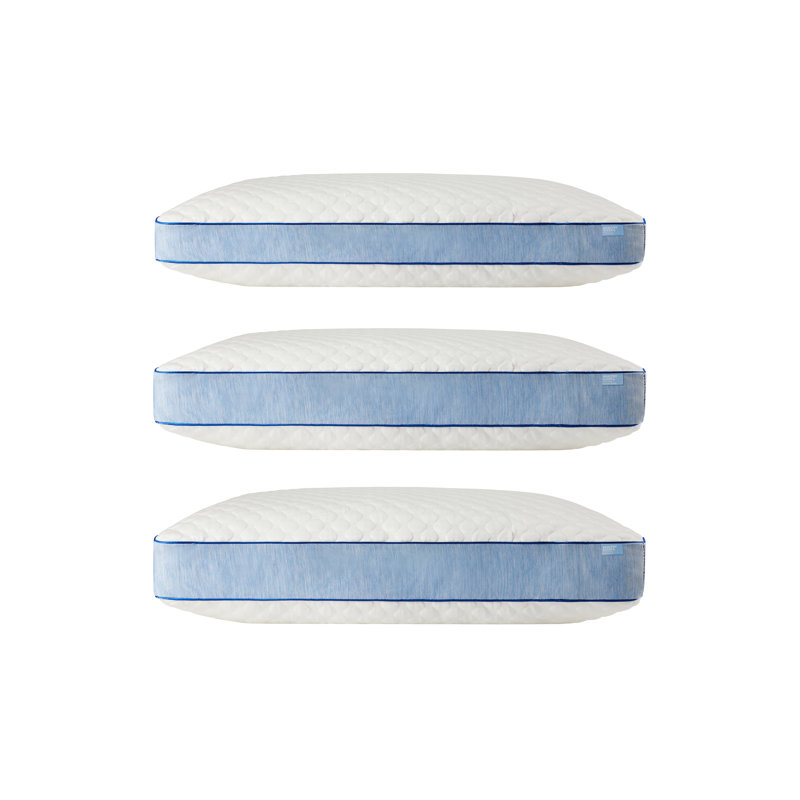 Oreillers blancs Cool-Tech, Grand, Blanc / Bleu