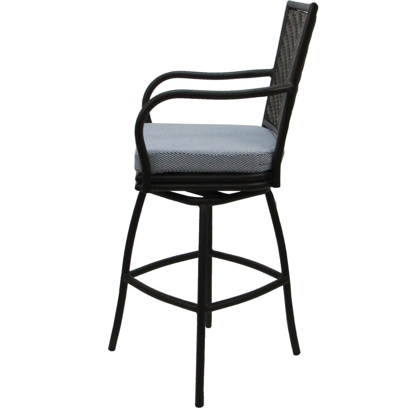 Bleu sur tabouret de bar brun foncé, Bleu, Brun
