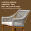 Ensemble de 2 tabourets de bar, chaises de bar à hauteur de comptoir d'extérieur avec accoudoirs et dossier, tabourets de bar pour le jardin, la piscine, le patio