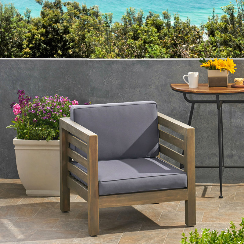 OANA CLUB CHAIR WITH CHUSION, Gray, Dark Gray