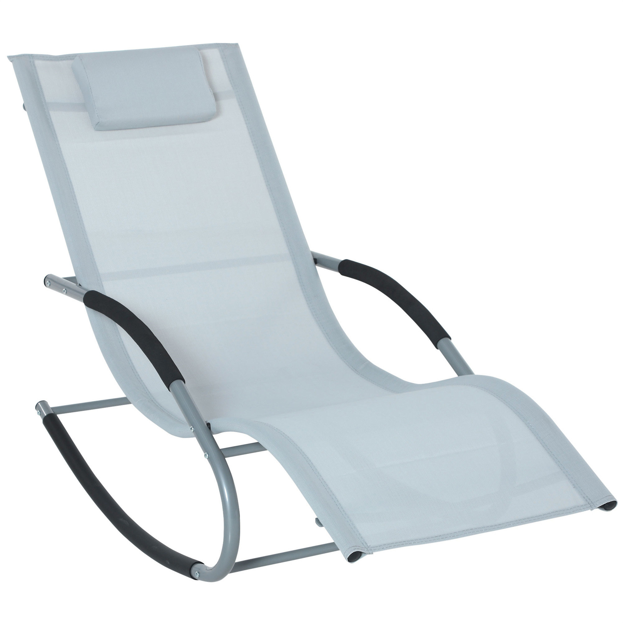 Dakota Fields Outsunny Zero Gravity Rocking Chair Outdoor Chaise Lounge ...