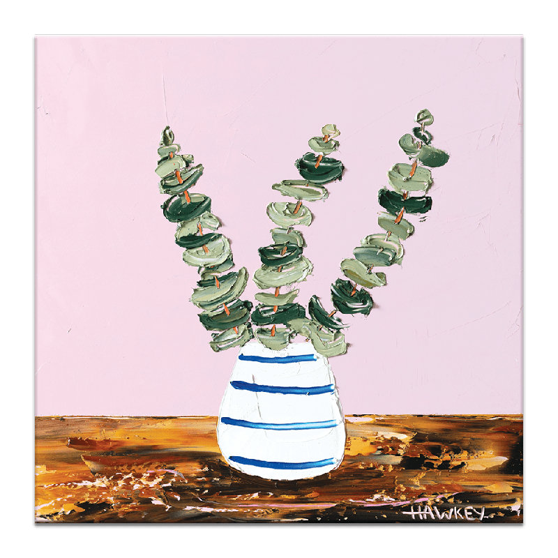 Eucalyptus Leaves by Angela Hawkey - Painting, 41cm H x 41cm W x 3cm D, Wrapped Canvas