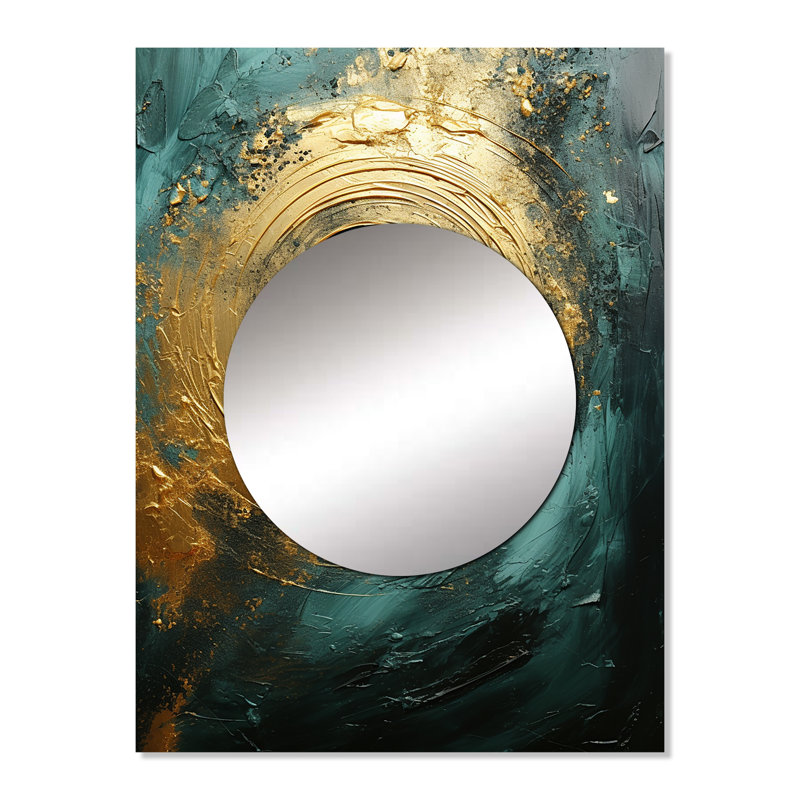Highdell Midas Forest Spirals I - Abstract Spirals Decorative Wall Mirror, Modern Mirror, Printed Metal Art, 32" x 24"