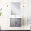 Meuble-lavabo gris foncé de l 24 po x P 22 po, comptoir en quartz blanc avec robinet et miroir de 18 po - construction durable et comptoir de 24 po avec résistance aux égratignures