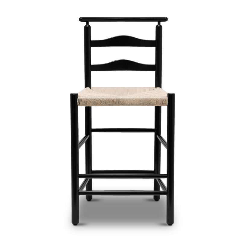Tabouret de comptoir en bois 24 po Ciyana, Noir, noir, noir, noir