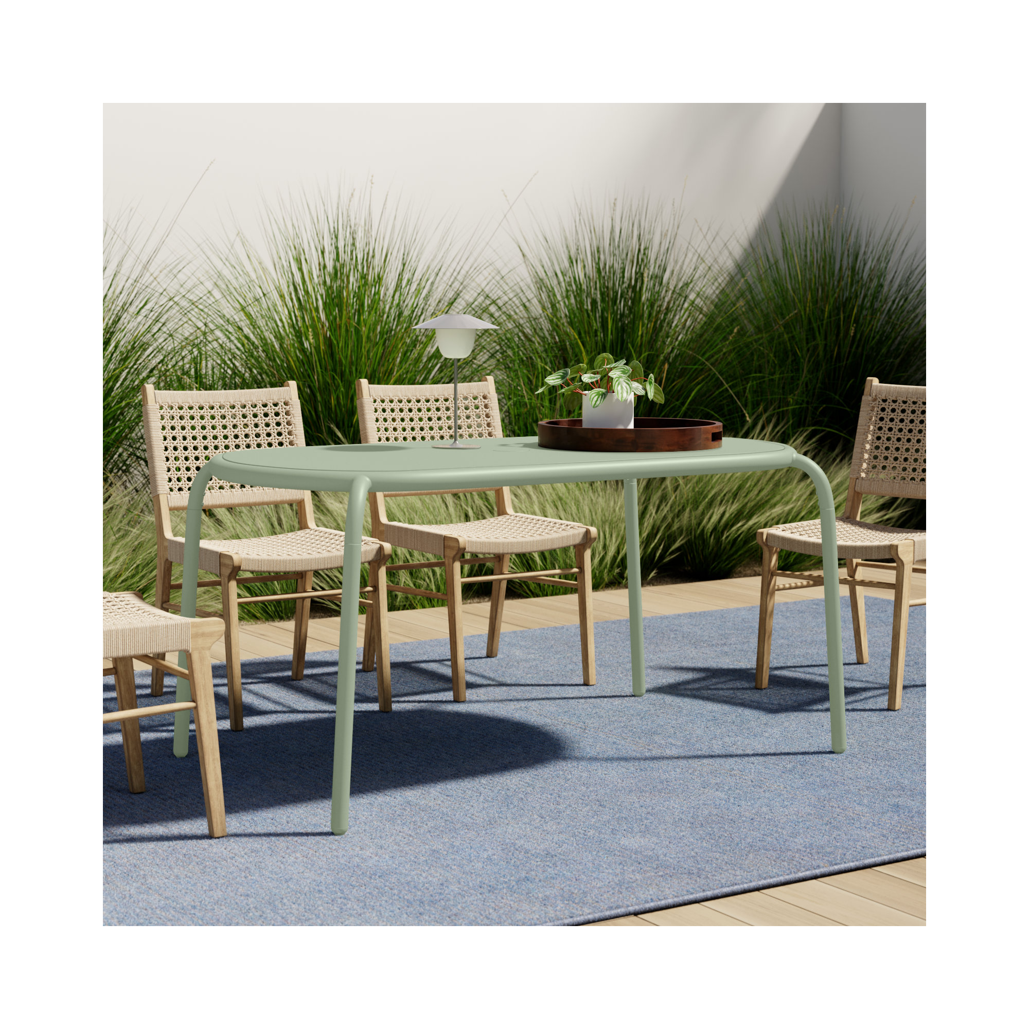 Toni Tavolo Outdoor Dining Table, Mist Green