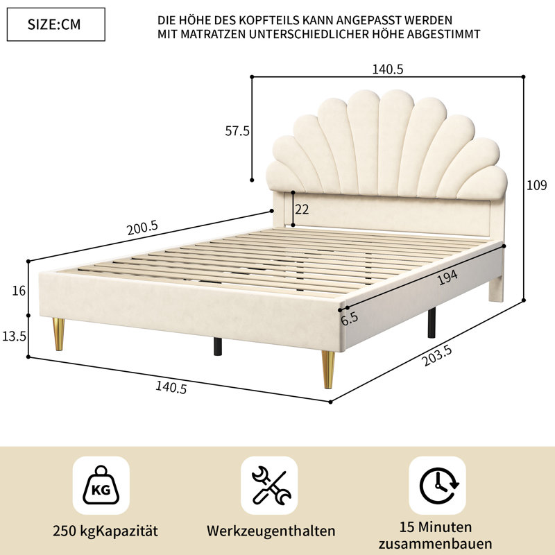 Bed, Beige