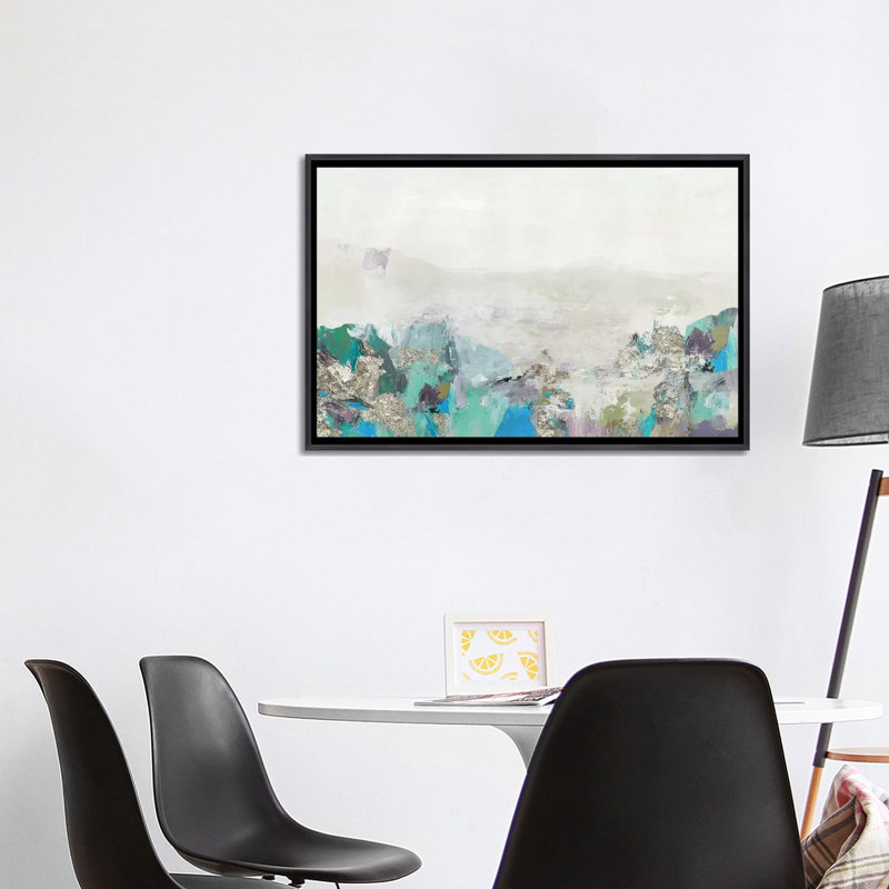 «Silver Day» par PI Studio - reproduction d'art, Toile avec cadre noir patiné, H 26 po x l 40 po x P 1,5 po
