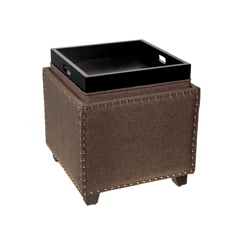 Repose-pieds avec rangement Levey, Brun