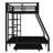 Metal Bunk Bed with Trundle, Black-114313894