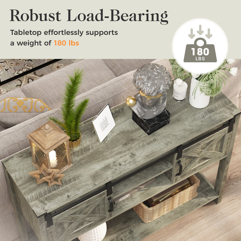 Bragg 46" Wood Console Table, Light Gray