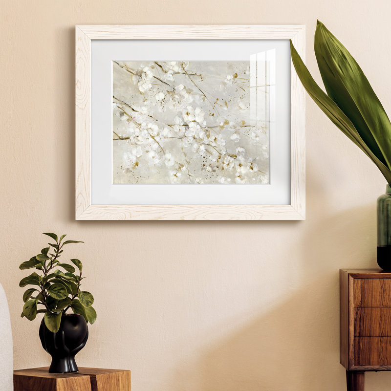 " Soft Spring Blossoms " Painting Print, 20" H x 17" W x 1.5" D, White Framed