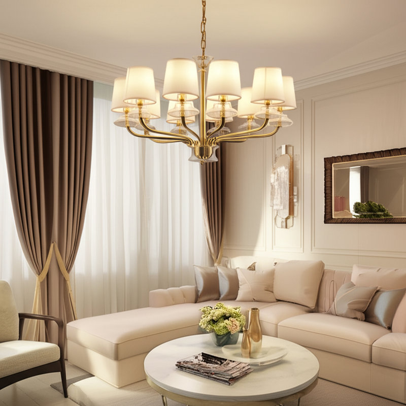 Lustre empire à 8 lumières Jamnis, Blanc