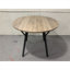 Table de salle à manger ronde 35,43 pouces, conception compacte pour 2 à 4 personnes, plateau en bois aggloméré brun avec pieds en métal noir, style industriel moderne