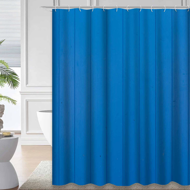 Blue Waterproof Shower Curtain,Shower Curtains for Bathroom with 12 Hooks, 72" L x 78" W