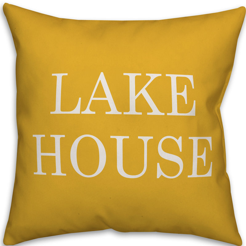  Coussin intérieur / extérieur Lake House, H 20 po x l 20 po, Jaune