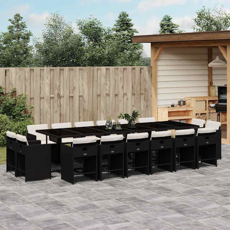 Patio Dining Set Table,, Cream White, Black