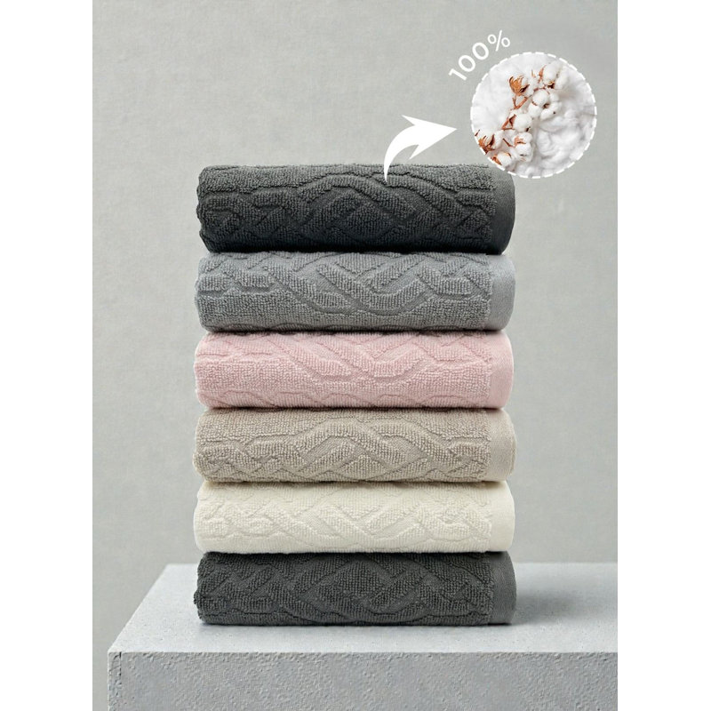 Ensemble de serviettes à main (6 pièces), Multicolore foncé