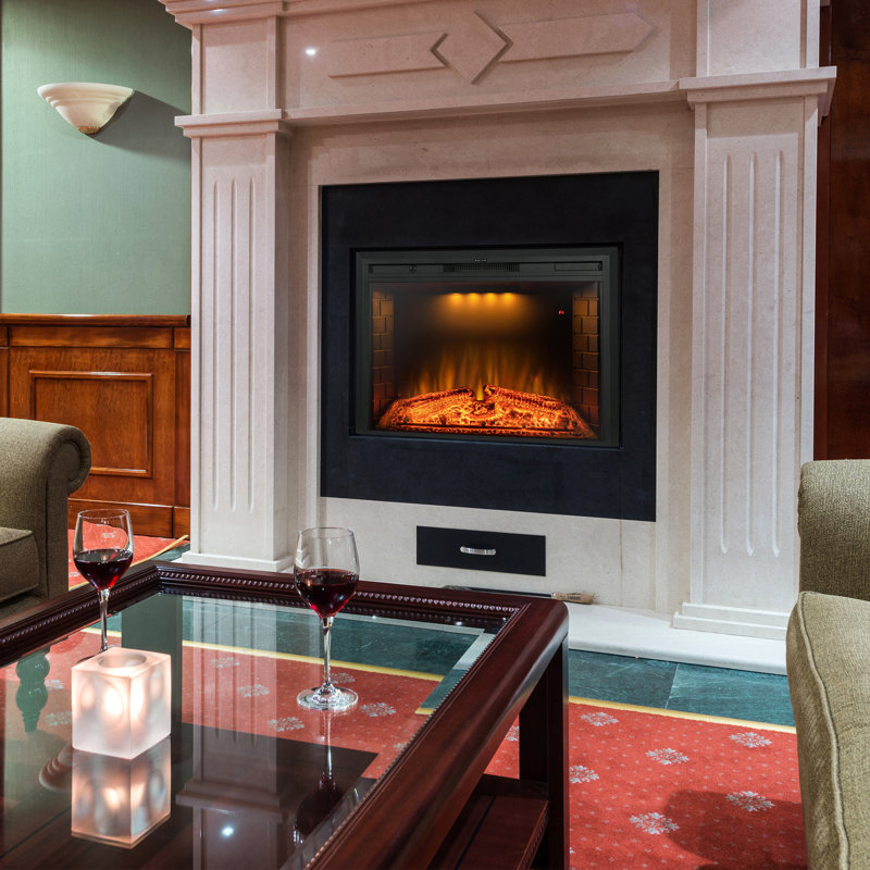 Colo Black Electric Fireplace Insert with 5100 BTU, 25" H x 31" W x 9" D
