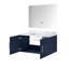 Meuble-lavabo bleu marine avec comptoir en marbre Miroir à DEL - Teinture grattée, rangement spacieux pour garde-robe, ensemble de porte