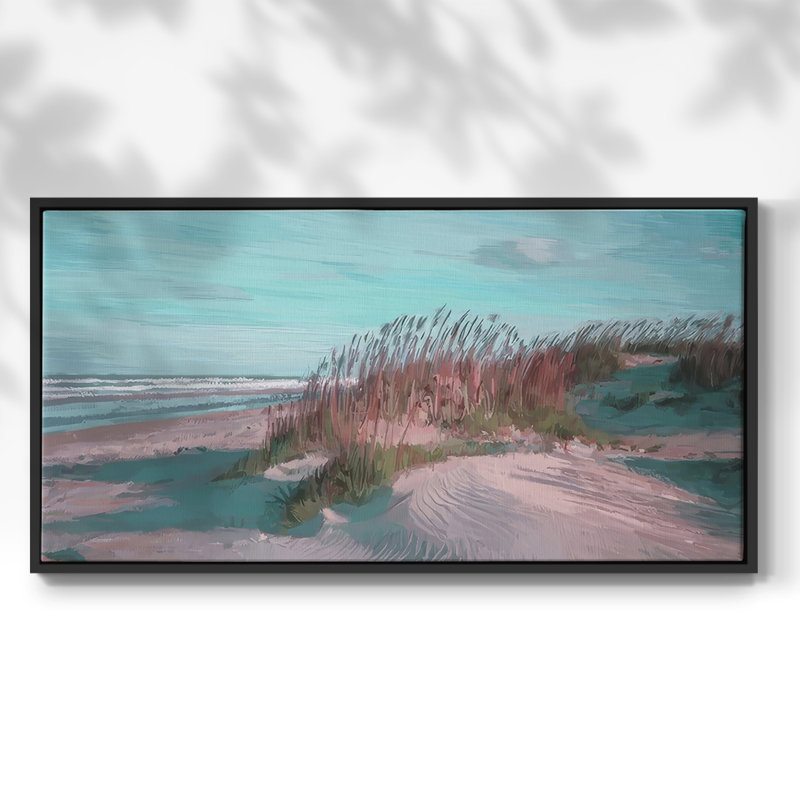 Dramatic Dunes II - Toile tendue avec châssis encadré - Prêt à être accroché, Noir, H 21 po x l 41 po