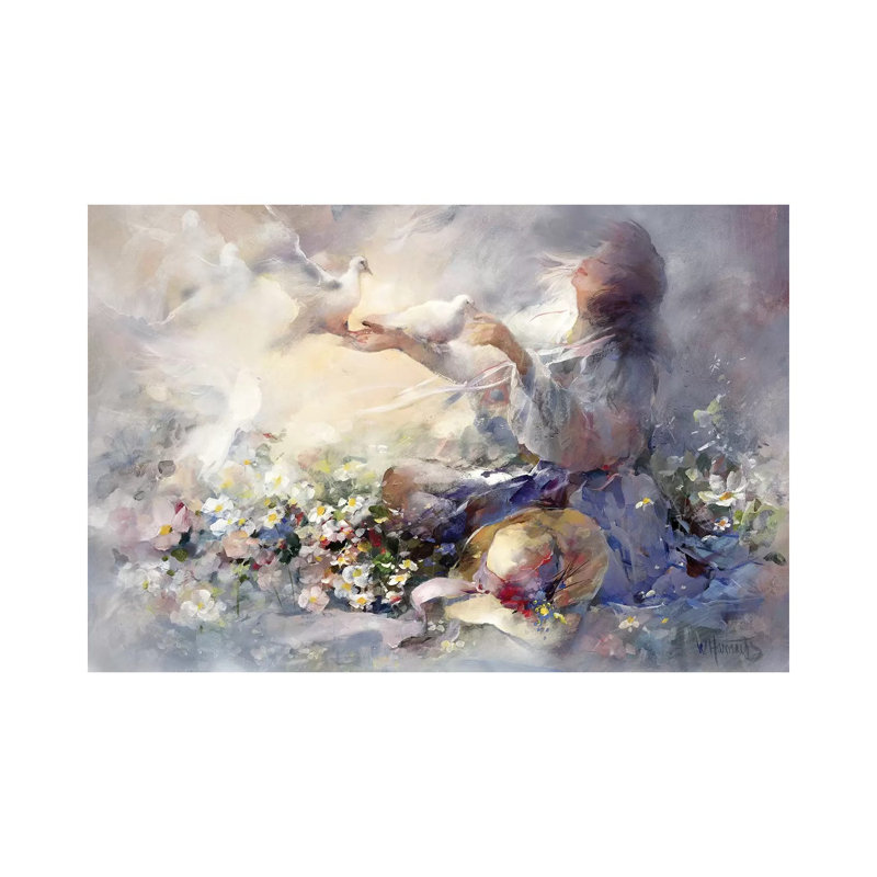 Romantic Reflections by Willem Haenraets - Wrapped Canvas Panoramic Painting, 20.32 cm H x 30.48 cm W