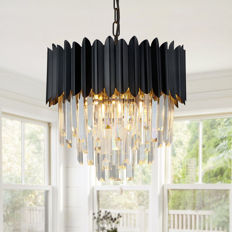  Lustre en cristal à niveaux House of Hampton®, 5 lumières, H 19 po x l 19 po x P 9,4 po, 4 étages