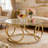 31.5"Modern Round Glass Top Coffee Table With Circular Metal Frame, Contemporary Accent Center Table For Living Room, Office, And Lounge-1363679630