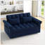 Canapé-lit avec causeuse Loveseat, dossier réglable bleu