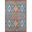 Tapis décoratif bleu traditionnel lavable à la machine-1819485206