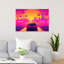 «Retro Sunset Drive», art mural rétro abstrait avec palmiers-451785303
