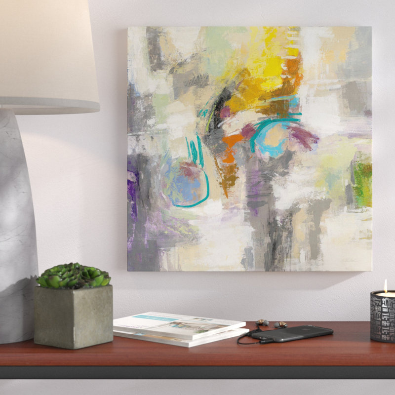 «Chalk on Asphalt», reproduction de peinture acrylique sur toile, H 18 po x l 18 po x P 1 po, Toile tendue