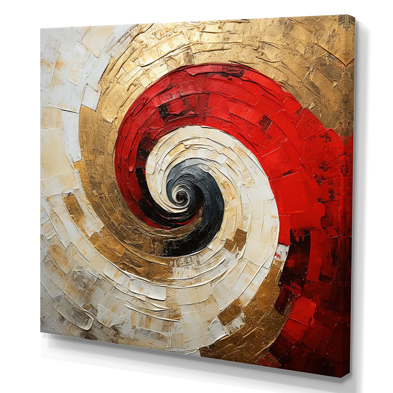 Morecambe - abstrait spirales sur toile_106133, H 16 po x l 16 po x P 1 po, Toile tendue