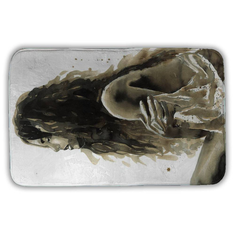 Woman in sepia Bath Mat with Non-Slip Backing - Quick Dry Memory Foam Bathroom Rug - Absorbent - Modern Plush Spa-Style - Machine Washable