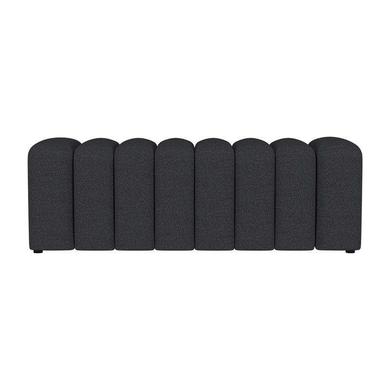 Banc d'appoint rembourré en tissu, Gris anthracite