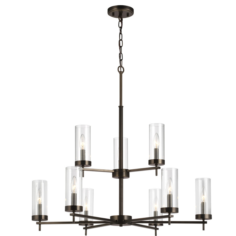 Zire 9 - Light Chandelier, Brushed Oil Rubbed Bronze, No