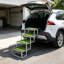 Escalier pliable en aluminium à 4 niveaux pour animaux de compagnie, rampe d'accès robuste et portable pour chiens avec surface antidérapante en gazon artificiel et rampes latérales pour lits hauts, voitures, VUS et camions