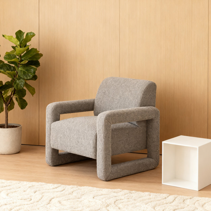 Fauteuil d'appoint moderne en chenille gris
