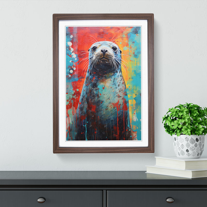 Seal Abstract No.2 - Framed Print, Walnut Framed, 64cm H x 46cm W x 2cm D