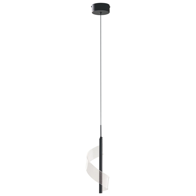 1 - Light LED Novelty Pendant, Black