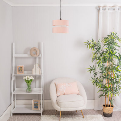 19cm H Blended Fabric Drum Pendant Shade