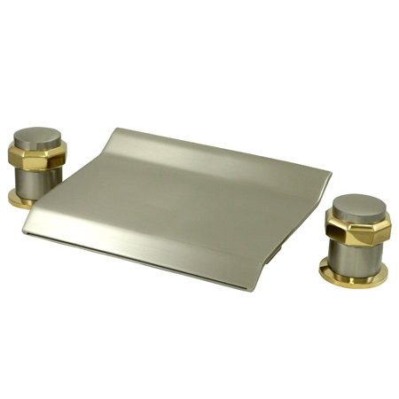 Double Handle Wall Mounted Roman Tub Faucet, Satin Nickel/Polished Brass