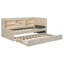 Lit de jour simple rembourré avec lit gigogne, tablettes de rangement, port USB et prise de courant-265373762