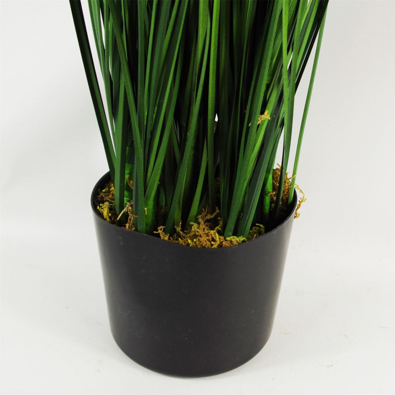 130cm Faux Onion Grass Plant in Metal Planter, Gold