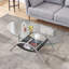Glass Coffee Table Oval 39" With Storage, Living Room Modern End Table Sofa Side Table Tea Table Clear Glass With Chrome Legs For Home Office Waiting Reception Furniture