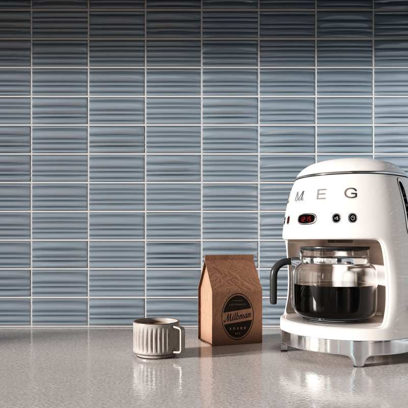 Piccolo Sticks 2.5x5 3D Ribbed Wall Tile, Blue