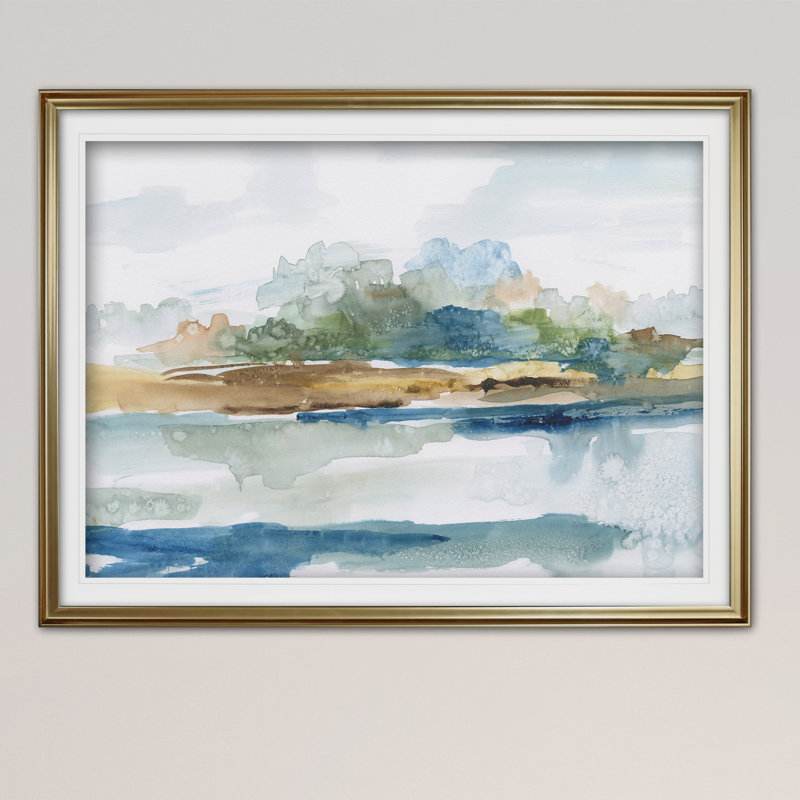 Alexandrine Blue Solace - reproduction de cadre photo, Or, H 20 po x l 24 po x P 1,5 po