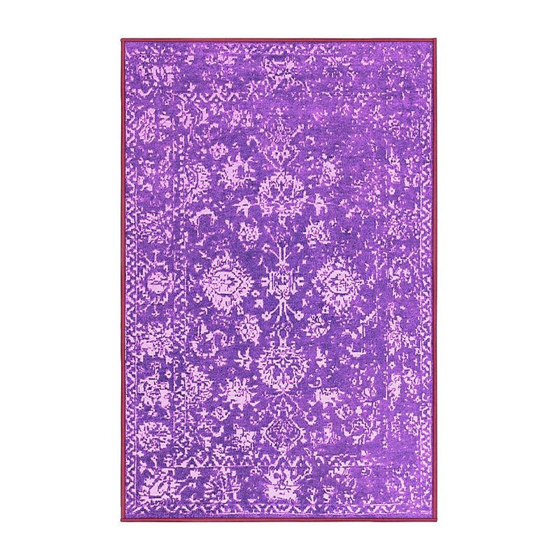 Tapis rose Mid-Century Modern, Rectangle 7 pi x 9 pi