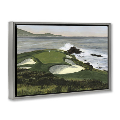 Coastal Golf Course Framed Floater Canvas by Michael Willett